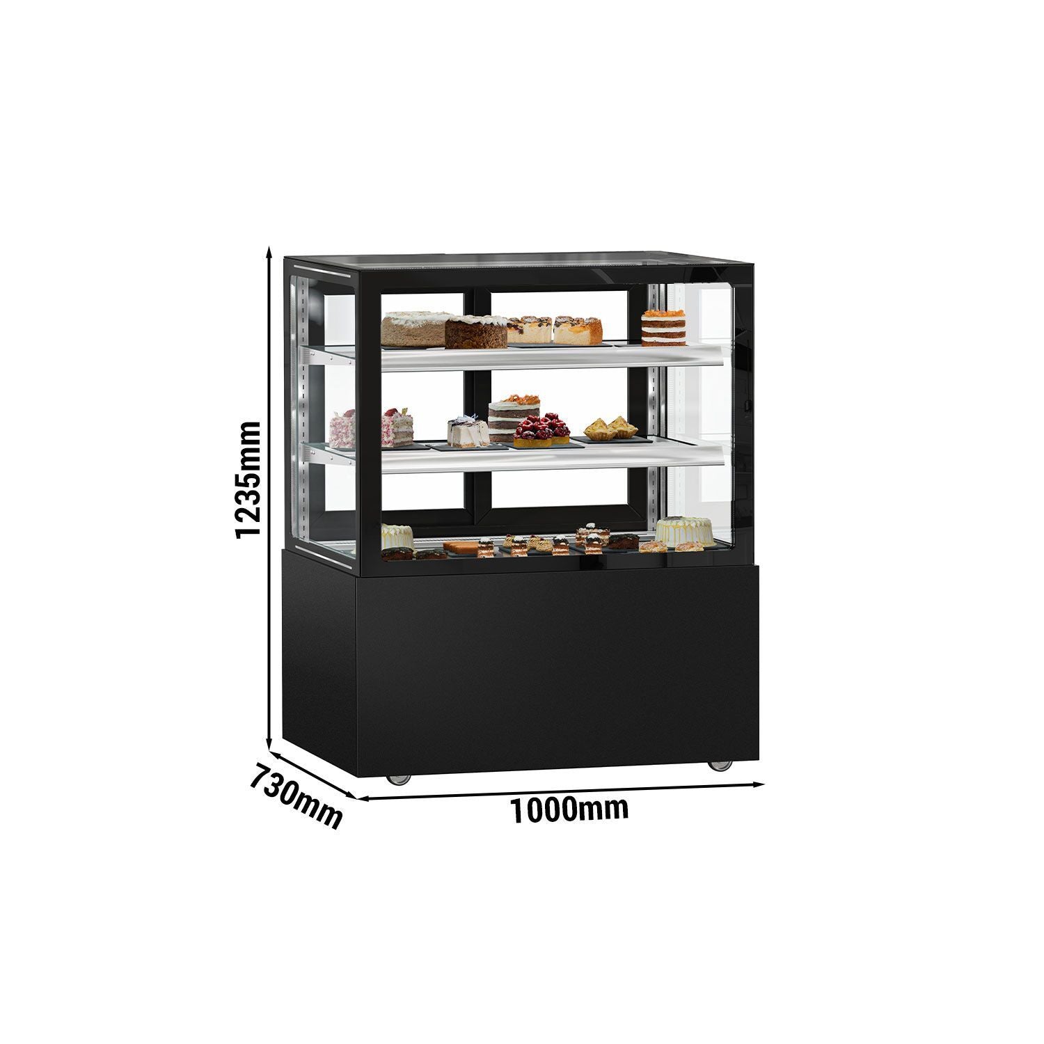 Refrigerated Pastry Display Case Double Glazing 430L Matt Black KTGSF107SM