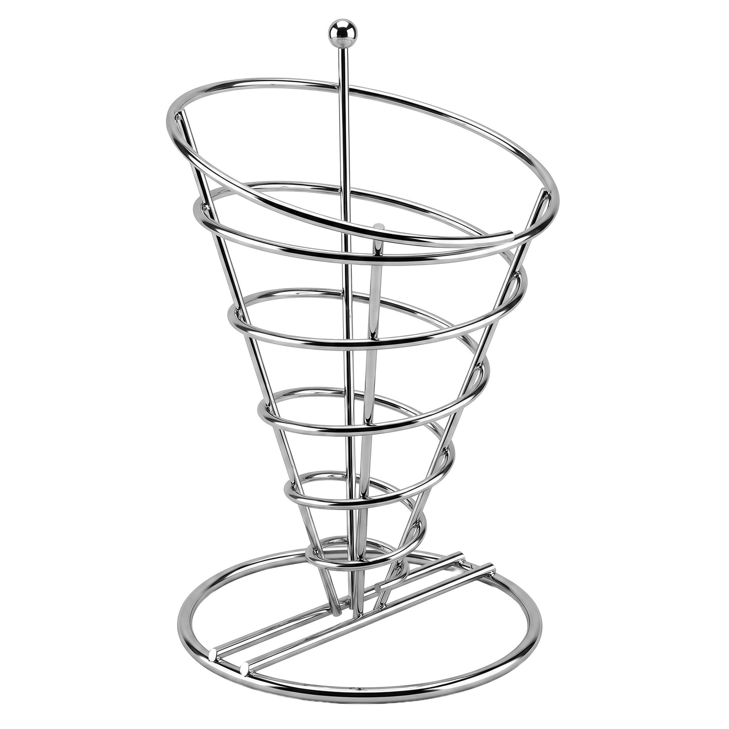 French Fry Serving Cone 230mm Chrome PFSS23