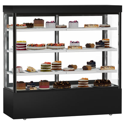 Refrigerated Pastry Display Case Double Glazing 1200L Matt Black KTG187SM