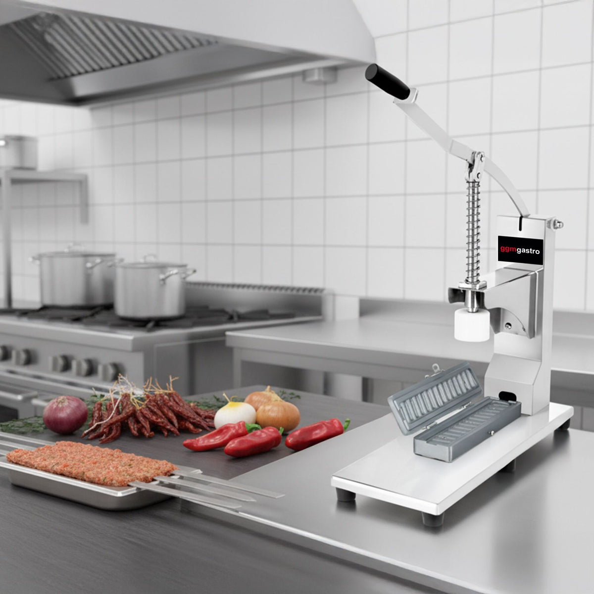 Manual Kebab Skewer Press 80-150g AKP150