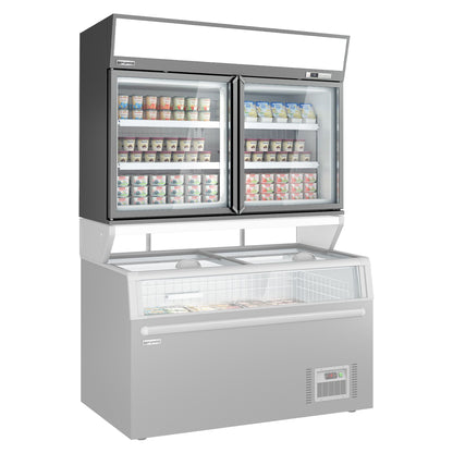 Supermarket Wall Freezer Display 1450mm 232L 650W Grey WTGIC2