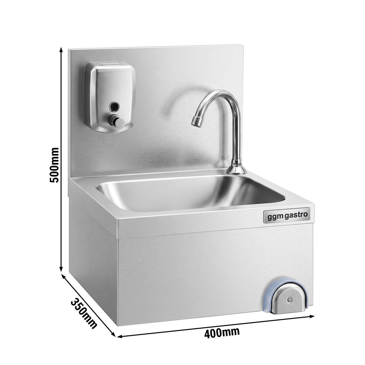Commercial Knee-Operated Hand Wash Sink 400x350x500mm