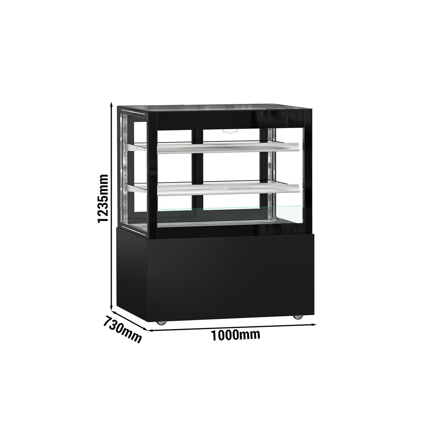 Refrigerated Pastry Display Case Double Glazing 435L Matt Black KTVOG107SM