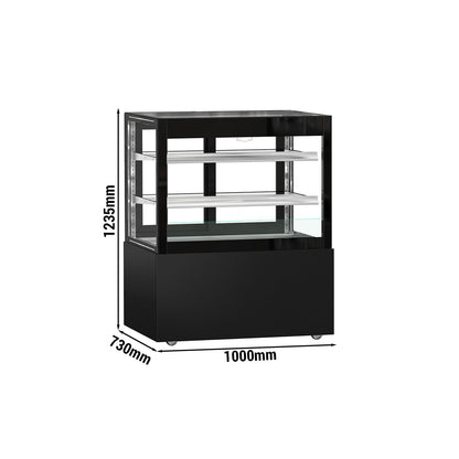 Refrigerated Pastry Display Case Double Glazing 435L Matt Black KTVOG107SM