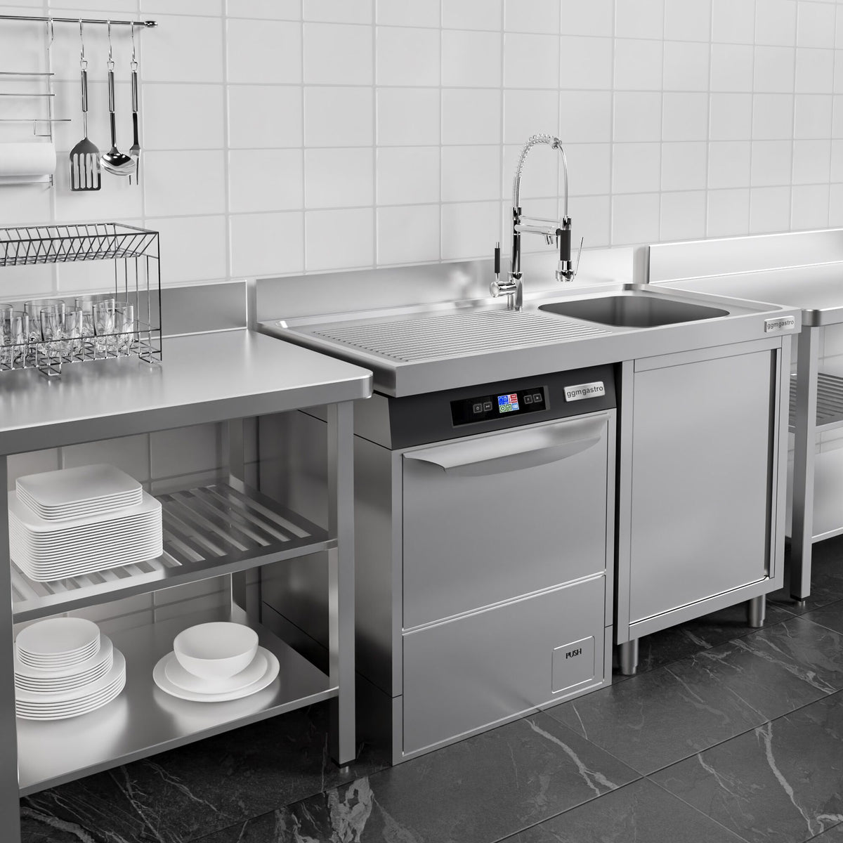 Commercial Dishwasher Sink Cabinet 1200x700x970mm
