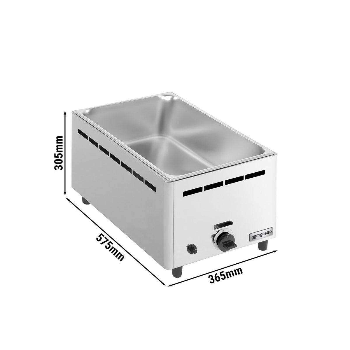 Gas Bain-Marie Stainless Steel GN 1/1 150mm 2.75kW GBMF11