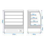 Commercial Refrigerated Multideck Display 1.43kW 230V WKBL128R