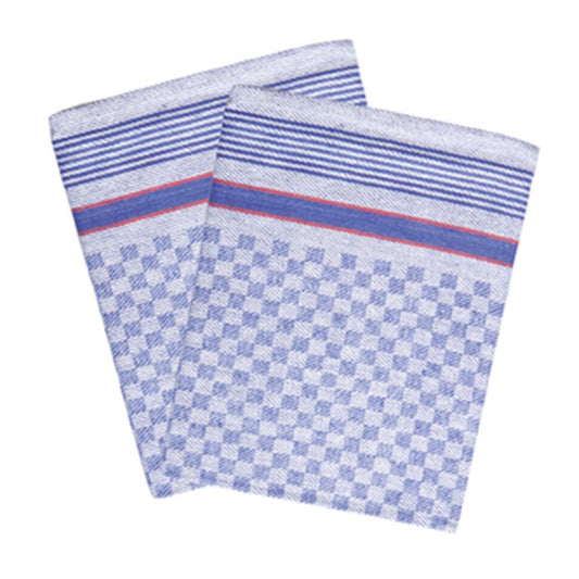 Cotton Kitchen Towels 10 Pack Blue Checked GRTK7