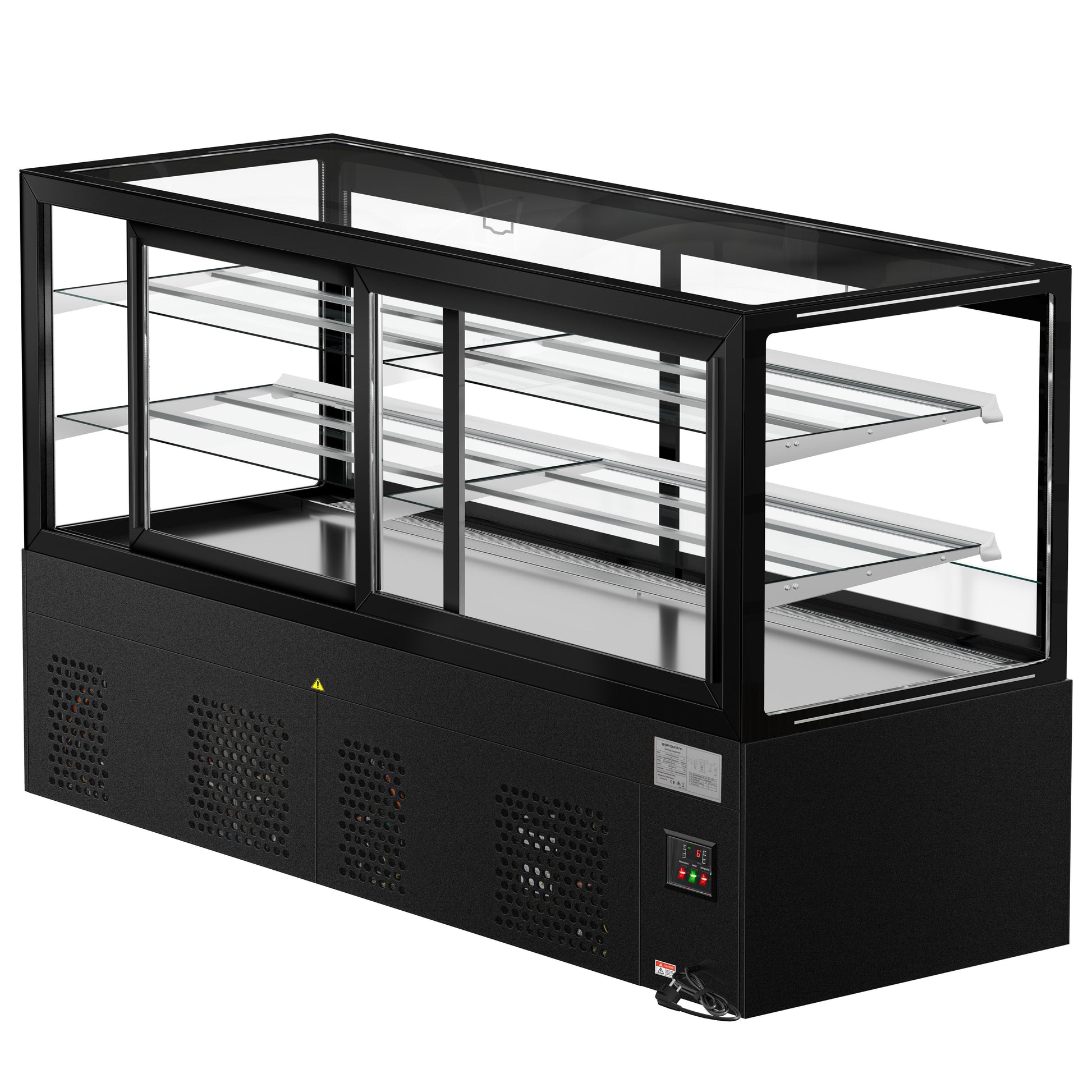 Refrigerated Pastry Display Case Double Glazing 890L Matt Black KTGSF207SM