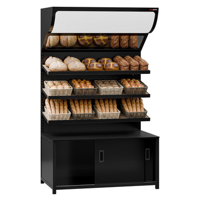 Bread Display Unit 3 Shelves Black 1200mm BRK1200