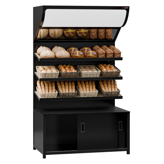 Bread Display Unit 3 Shelves Black 1200mm BRK1200