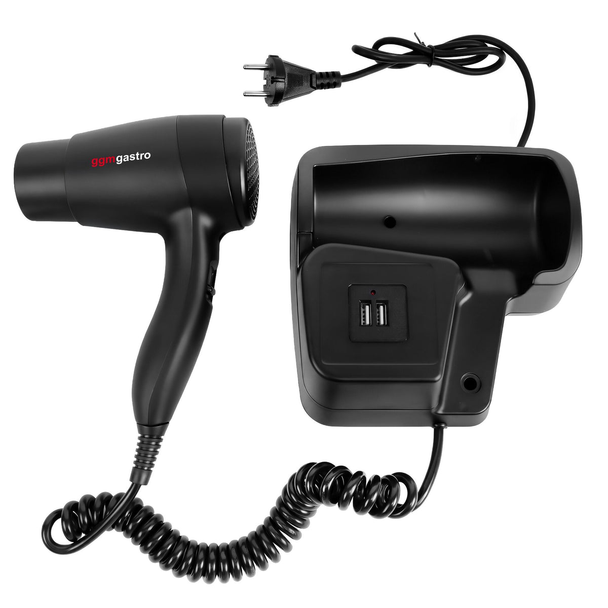 Wall Mounted Hair Dryer with USB Ports ABS HTWM