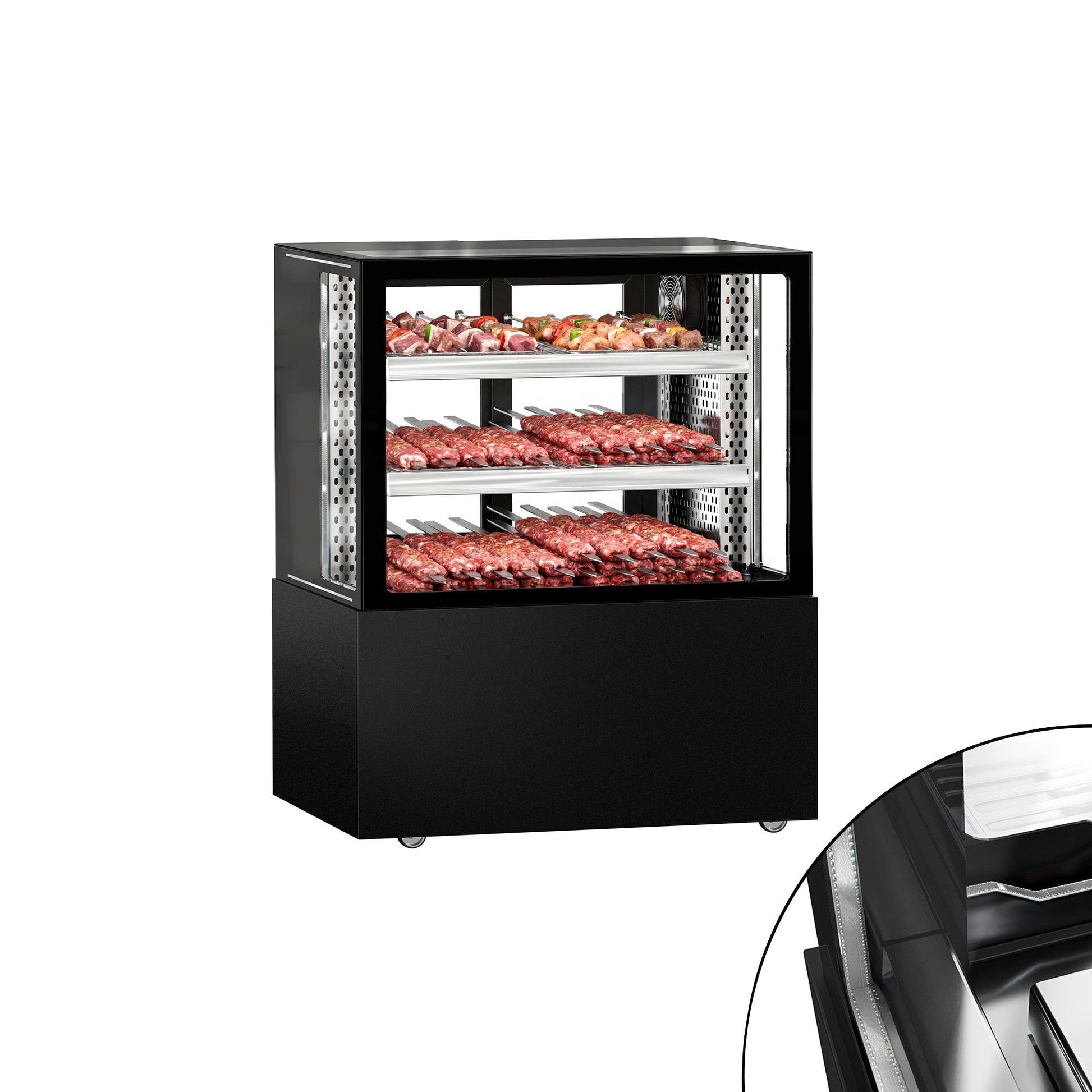 Refrigerated Meat Display Case Double Glazing 435L Matt Black KTFG107SM