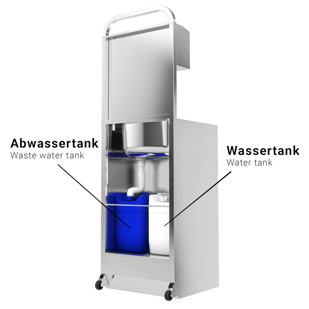 Commercial Mobile Hand Wash Sink 470x435x1460mm
