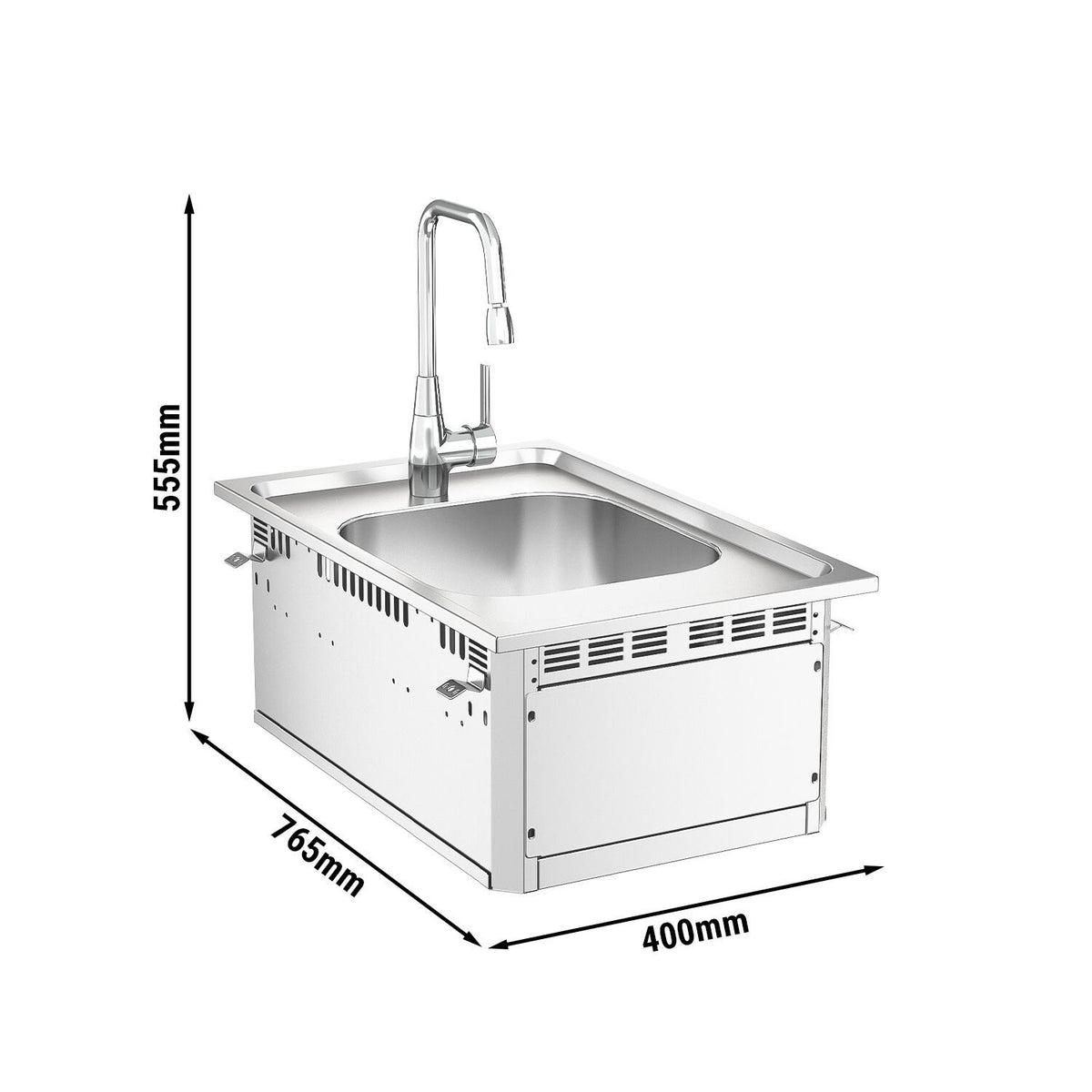 Commercial Drop-In Hand Wash Sink 400x765x555mm