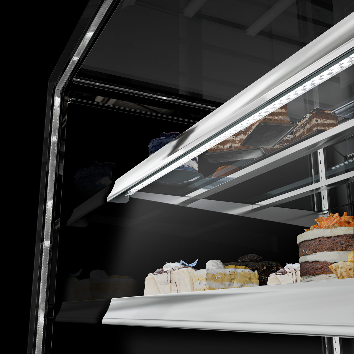 Refrigerated Pastry Display Case Double Glazing 620L Matt Black KTGSF157SM