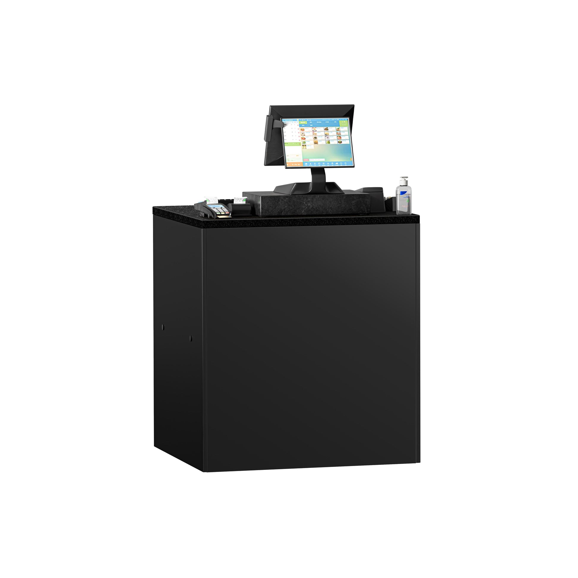 Cash Register Counter Black Marble Top 800mm Matt Black KTKG87SM