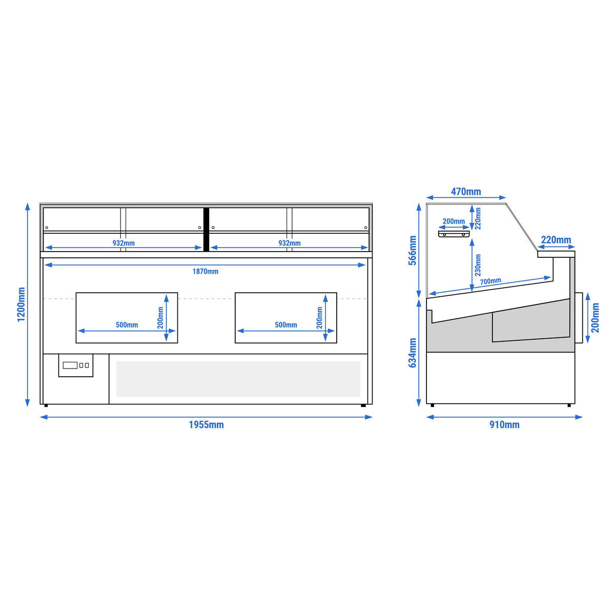 Commercial Refrigerated Display Counter 510W 230V KTBL199