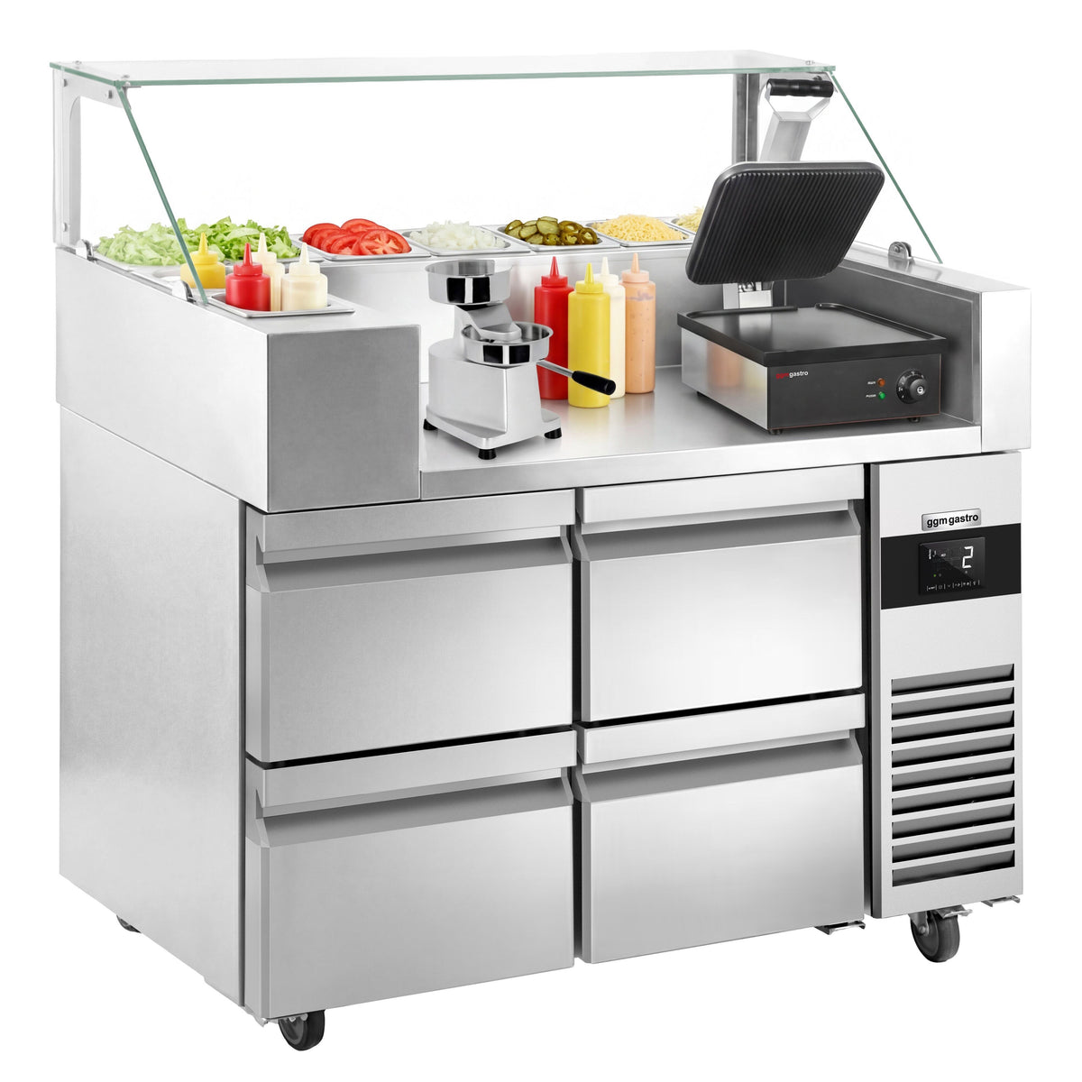 Refrigerated Preparation Table 4 Drawers 1210mm ZBF127DN#KGJ13#HM#2SBF