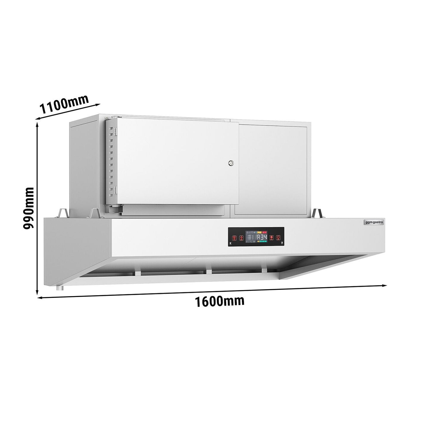 Commercial Kitchen Ventilation Hybrid Wall Canopy 1600mm HDHK1611#SET