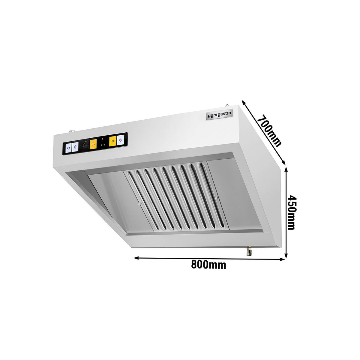 Commercial Box Canopy Exhaust Hood 800mm 1700m³/h