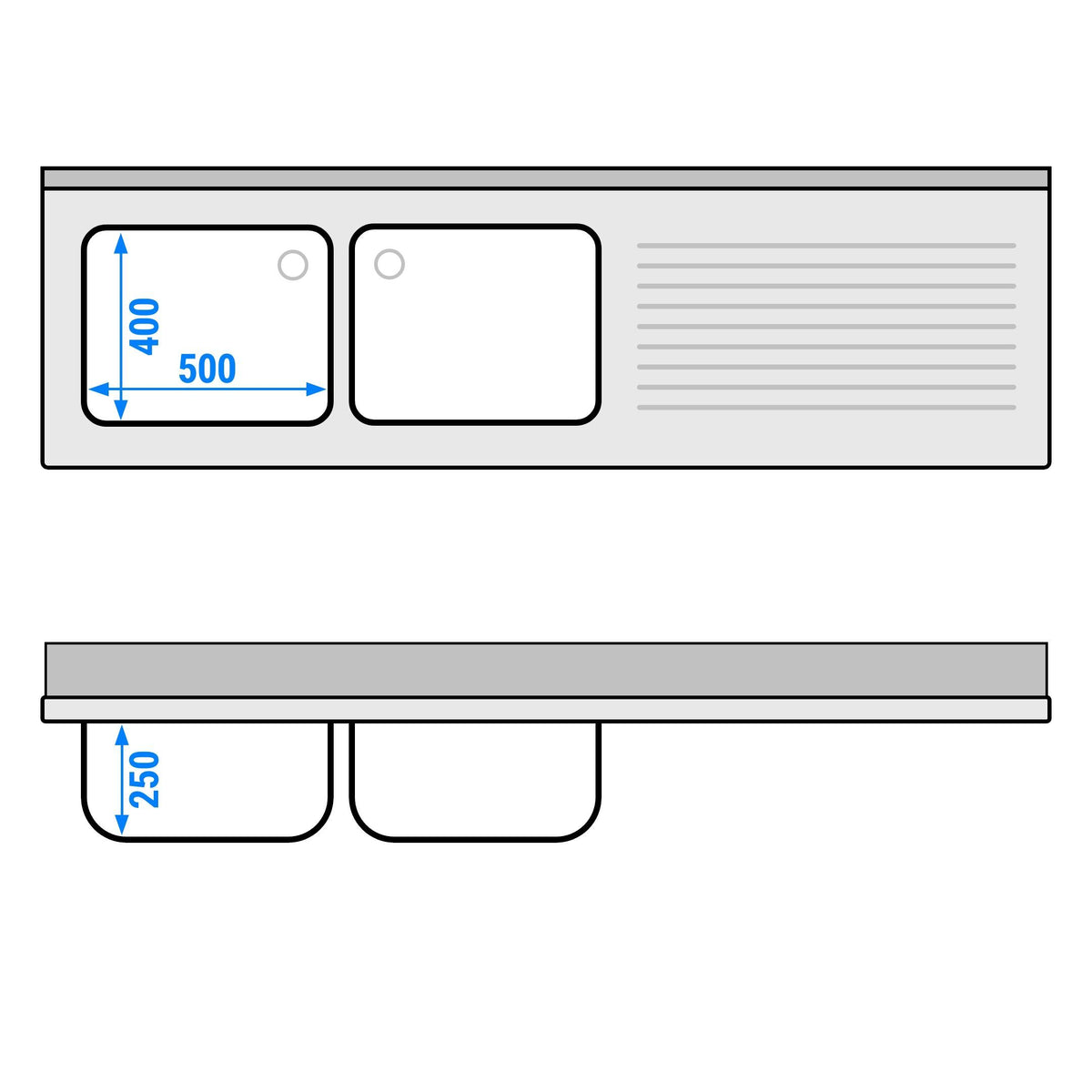Commercial Dishwasher Sink with Cupboard 2000x600x970mm