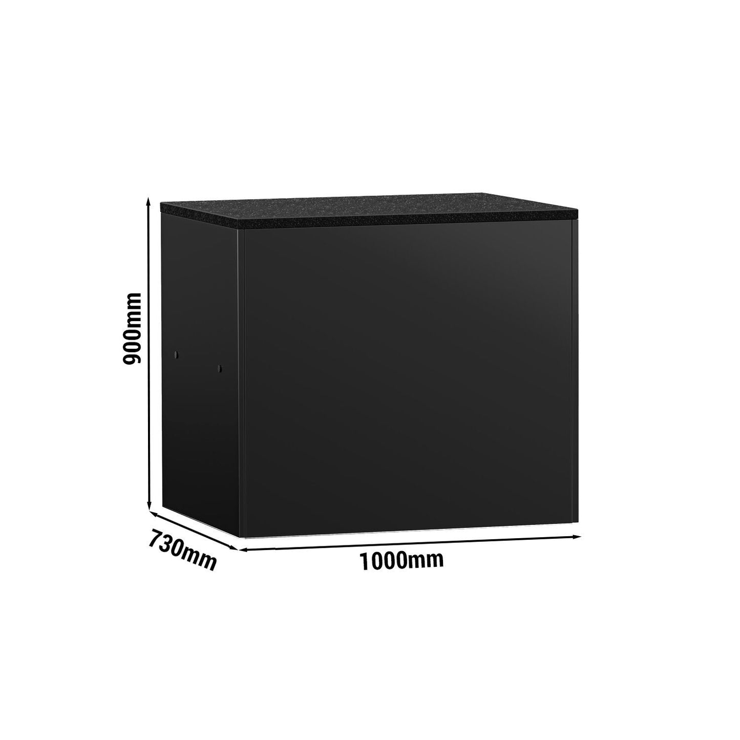 Cash Register Counter 3 Shelves Matt Black 1000mm KTKG107SM