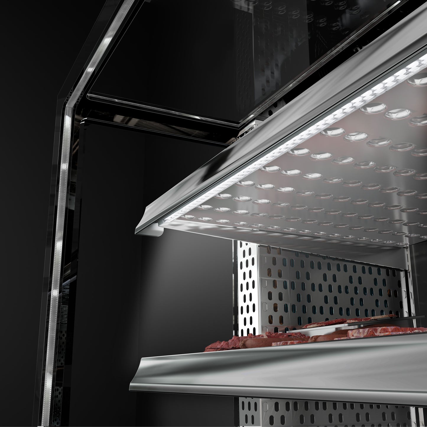 Refrigerated Display Case Double Glazing 525L Matt Black KTFG157SM