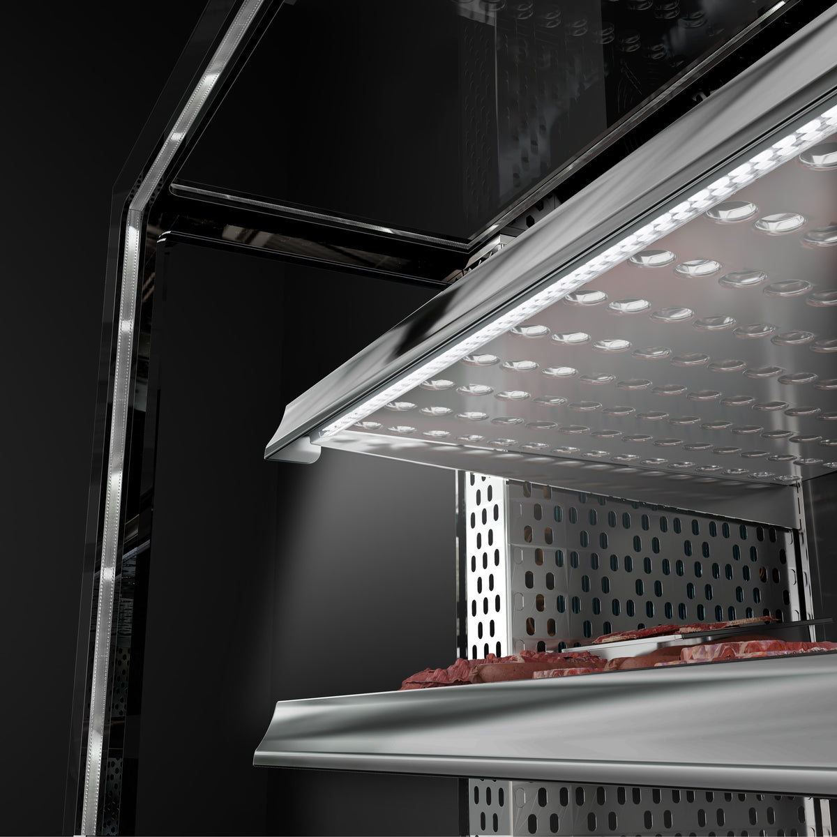 Refrigerated Display Case Double Glazing 525L Matt Black KTFG157SM