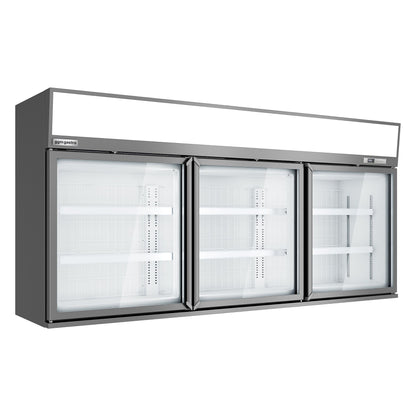 Supermarket Wall Freezer Display 2100mm 346L 820W Grey WTGIC3