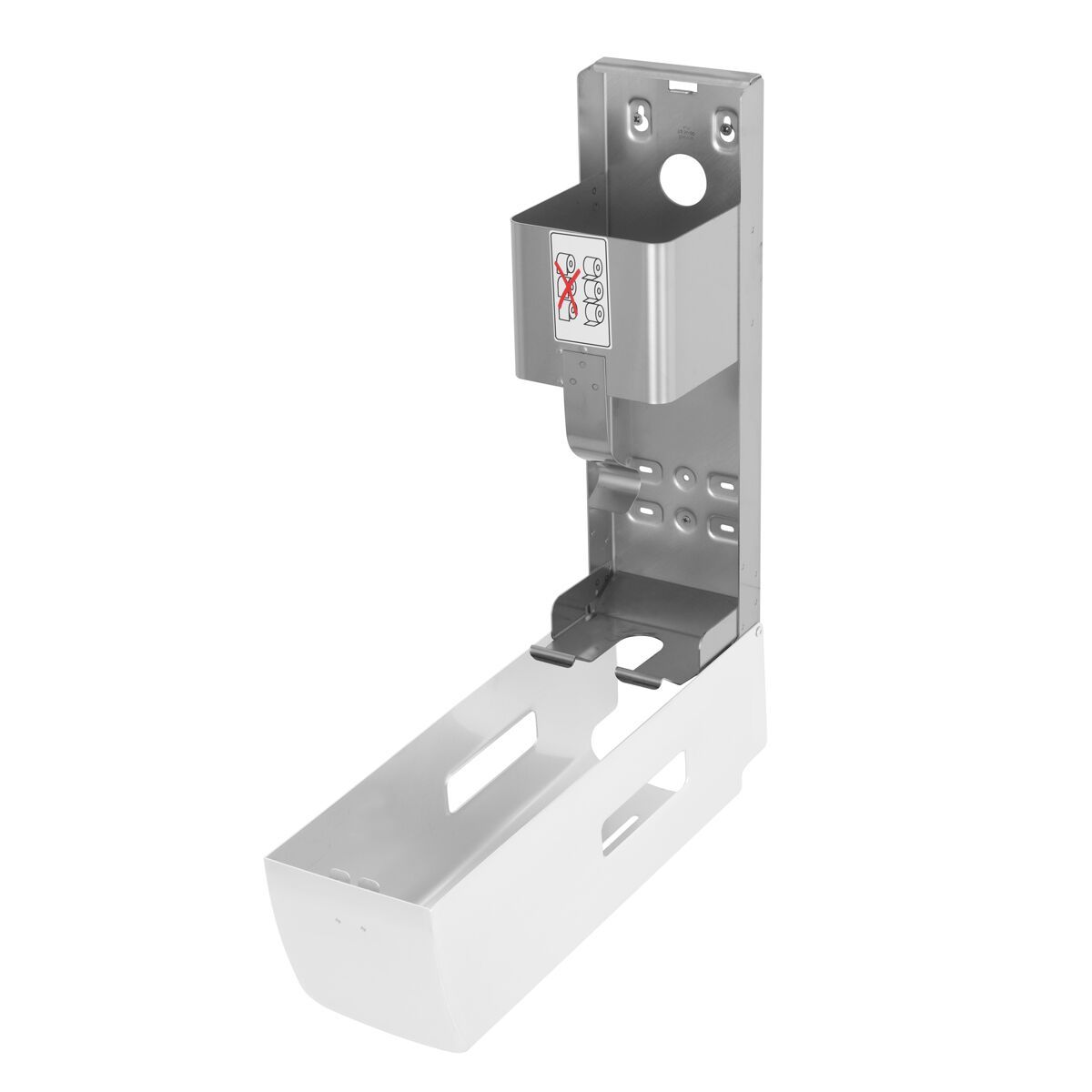 Wall Mounted Toilet Paper Dispenser 3 Rolls Stainless Steel White