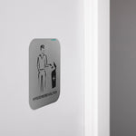 Hygiene Disposal Door Sign Silver Aluminium