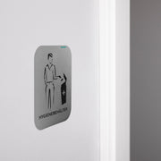 Hygiene Disposal Door Sign Silver Aluminium