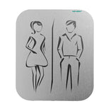 Toilet Door Sign Silver Aluminium