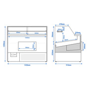 Commercial Refrigerated Display Counter 330W 230V KTBL139