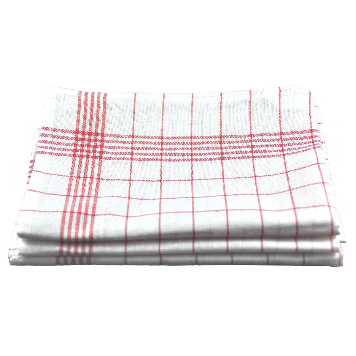 Linen Cotton Kitchen Tea Towels 10 Pack Red Check GTH157RK