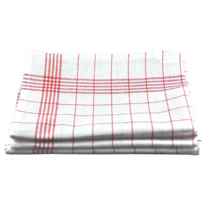 Linen Cotton Kitchen Tea Towels 10 Pack Red Check GTH157RK