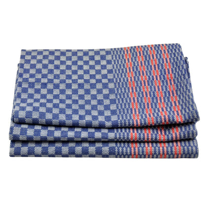 Half-Linen Kitchen Towels 150 Pack Blue Check GTLH1551BK
