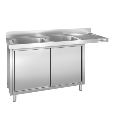 Commercial Dishwasher Sink with Cupboard 1800x700x970mm