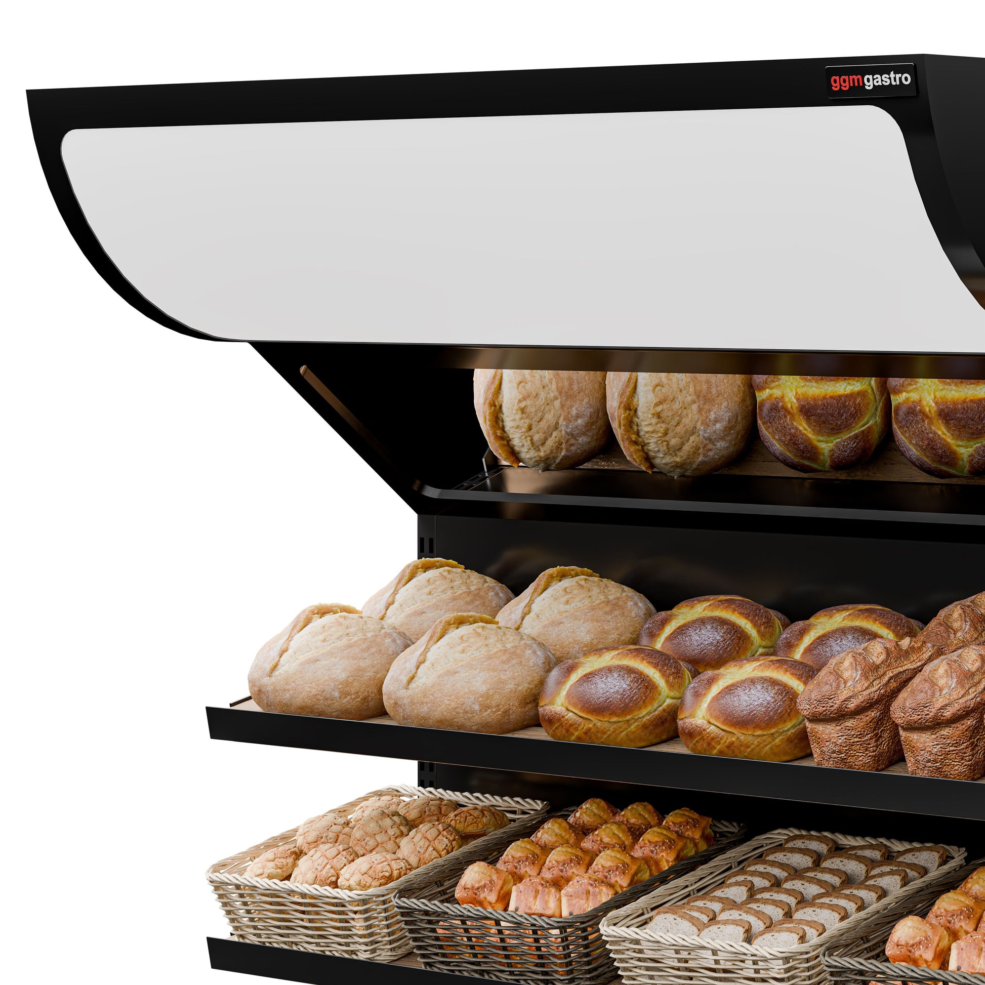 Bread Display Unit 3 Shelves Black 1200mm BRK1200