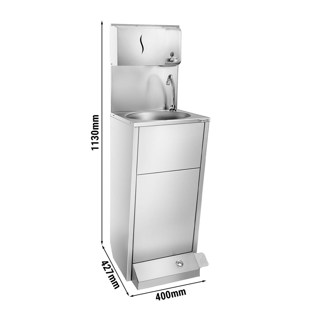 Commercial Foot-Operated Hand Wash Sink 400x427x1330mm