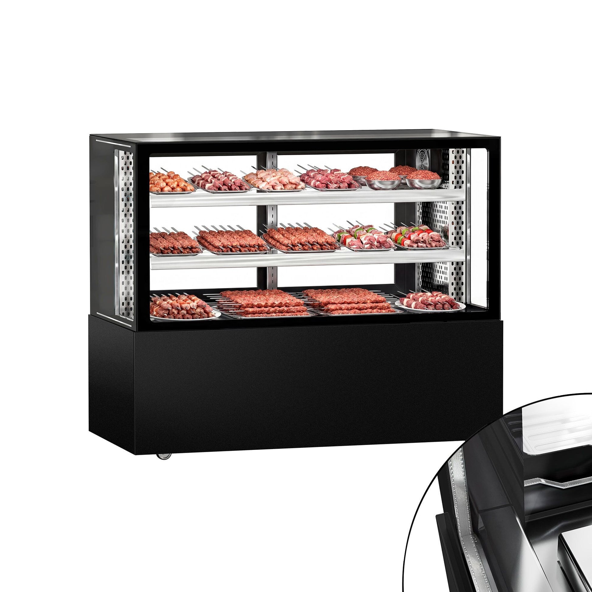 Refrigerated Display Case Double Glazing 525L Matt Black KTFG157SM