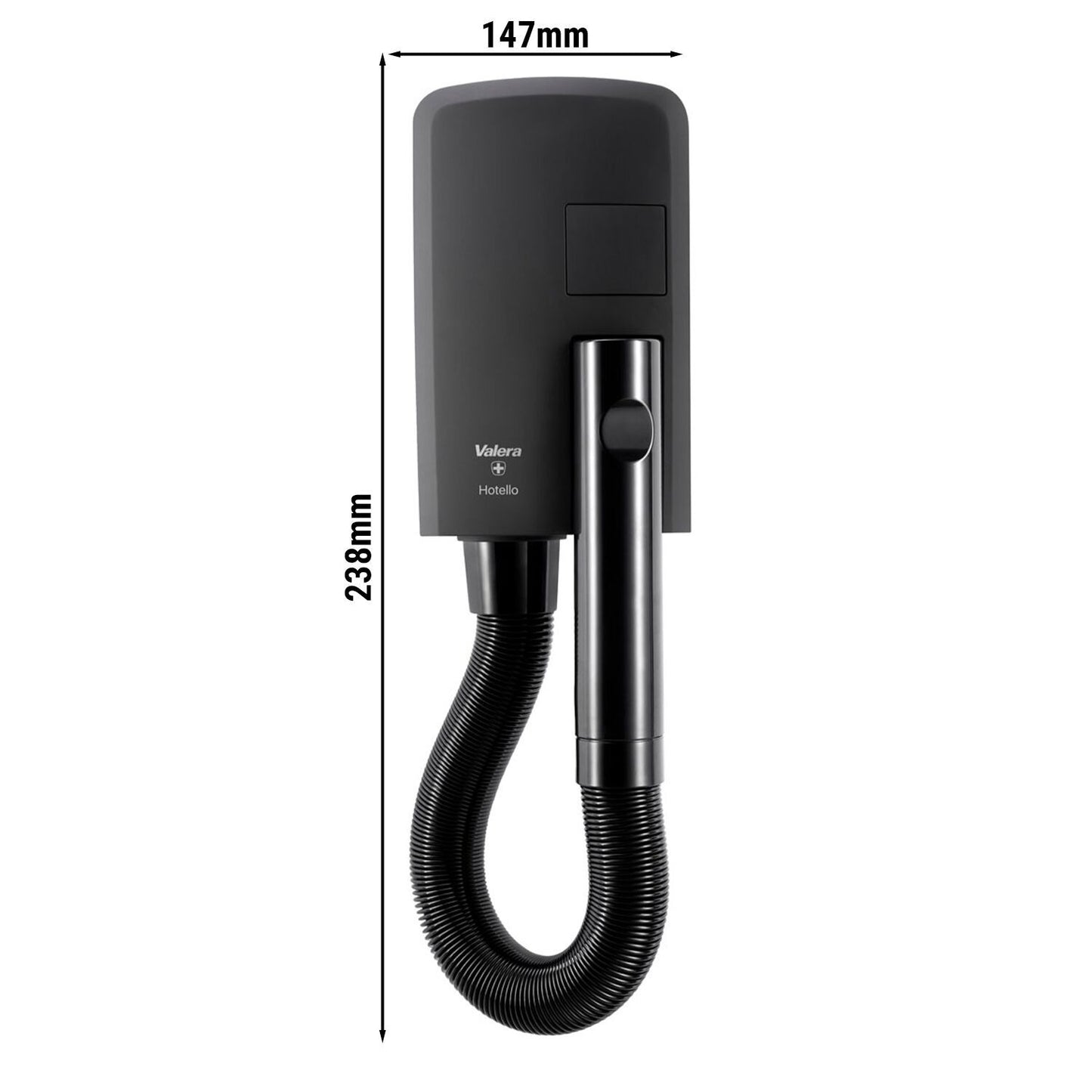 Wall Mounted Hair Dryer with Hose ABS Plastic 50-493