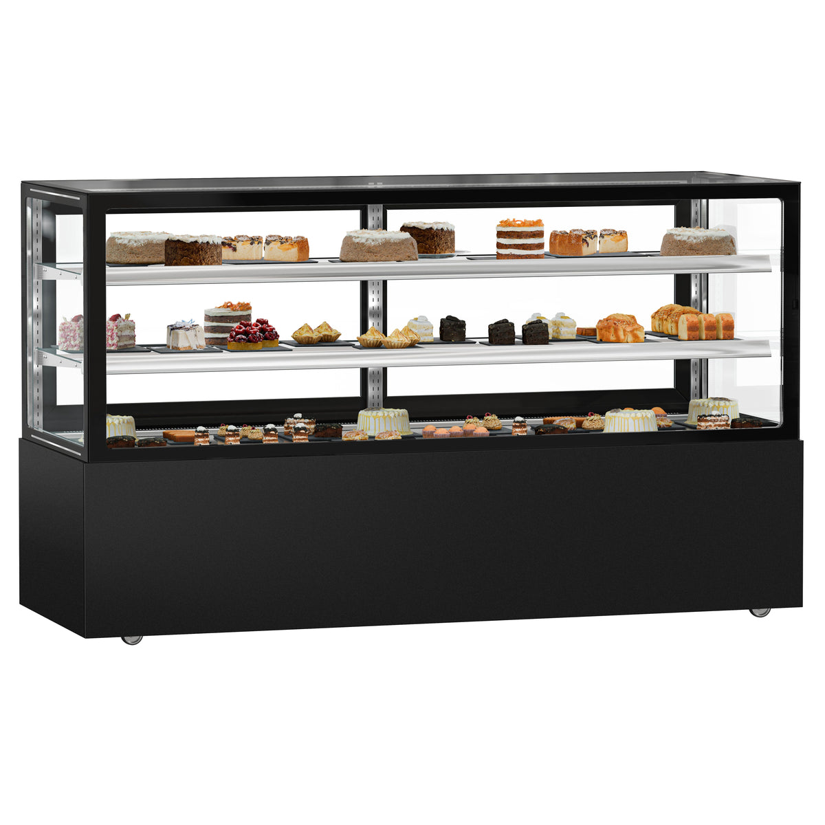 Refrigerated Pastry Display Case Double Glazing 890L Matt Black KTGSF207SM