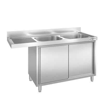 Commercial Dishwasher Sink with Cupboard 1600x700x970mm