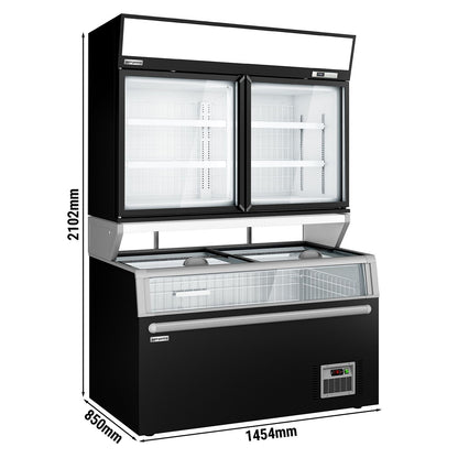 Freezer Wall Display with Island 1454mm 634L Black WTBIC2#TIEBIC2