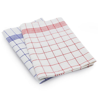 Linen Cotton Kitchen Tea Towels 10 Pack Red Check GTH157RK