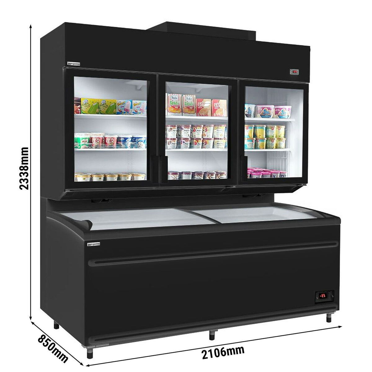 Refrigerated and Freezer Wall Display with Island 1014L 1.79kW WTRU21S#TKIU21S