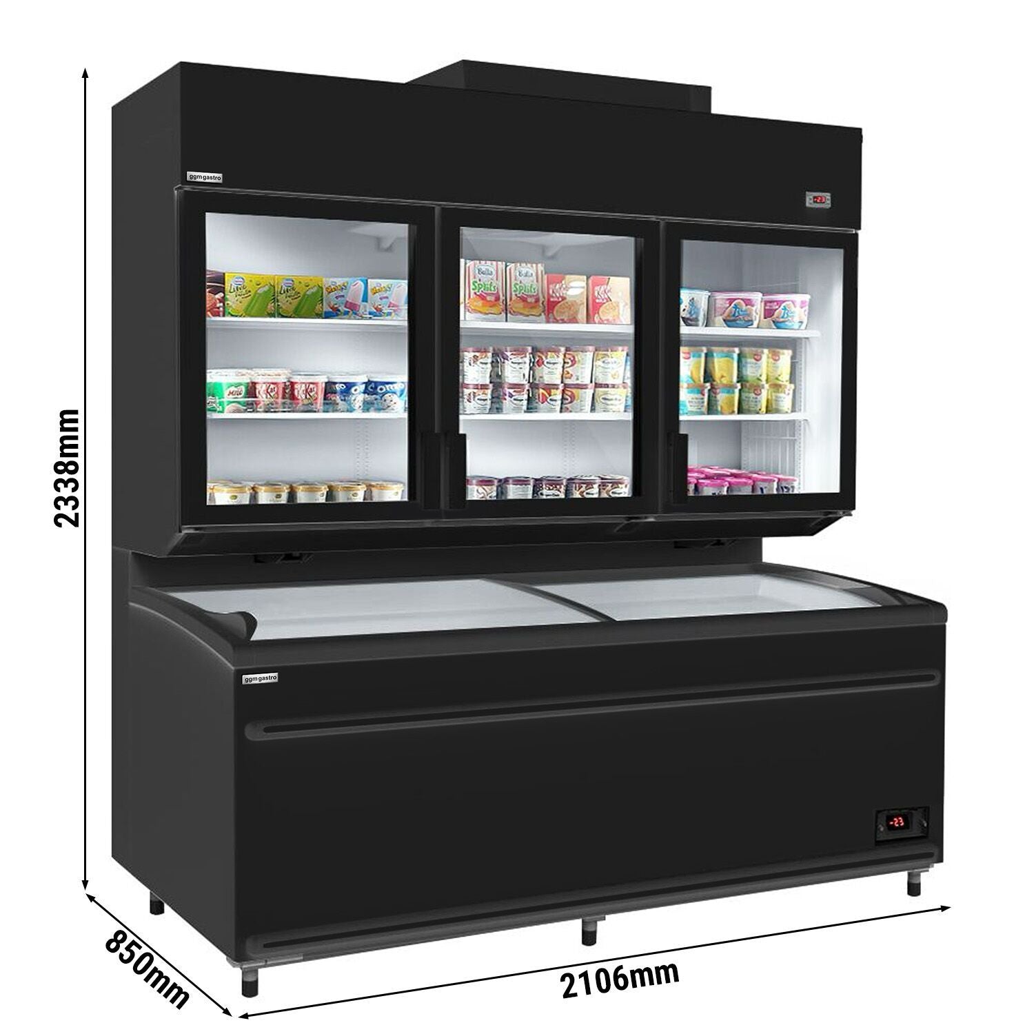 Refrigerated and Freezer Wall Display with Island 1014L 1.79kW WTRU21S#TKIU21S