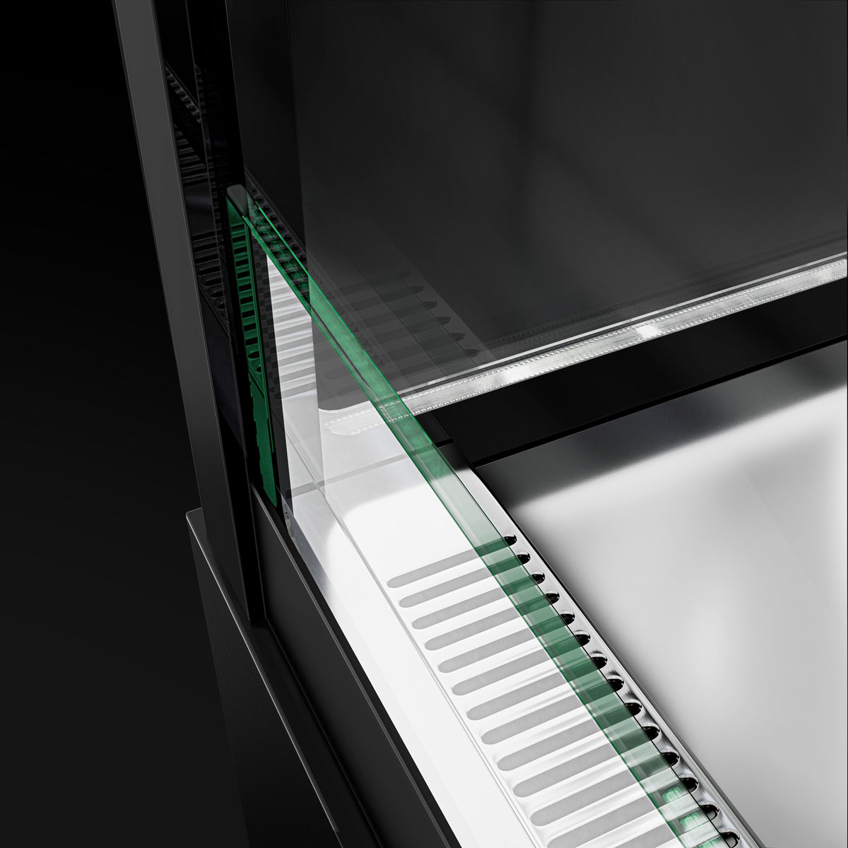 Refrigerated Pastry Display Case Double Glazing 435L Matt Black KTVOG107SM